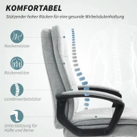 HOMCOM Bureaustoel, draaistoel, kantelfunctie, hoogteverstelbaar, tot 120 kg, grijs(m-4)