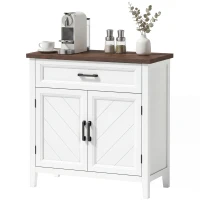 HOMCOM Credenza Moderna Rustico con Ripiano Regolabile, Spazio Contenitore e 2 Ante.(m-11)