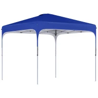 Outsunny Tenda Dobrável 2,5x2,5x2,68cm Tenda de Jardim com Proteção UV 50+ Altura Ajustável com 4 Bolsas de Areia e Bolsa de Transporte para Acampamento Festas Pátio Azul(m-11)