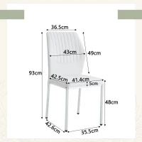 Lot de 4 chaises de salle à manger, style léger-luxe, patins antidérapants, 43x42.6x93 cm, Blanc+Argent(m-3)