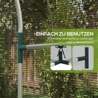 Outsunny Plantenbeschermingsnet, Vogelbescherming, met Deur en Stabiel Stalen Frame, 1,2x1,5x1,5m, Zwart/Zilver(m-5)