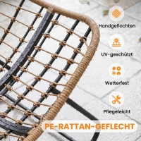 Outsunny Schommelstoel met Kussen Weerbestendig Tuinstoel Belastbaar tot 120 kg voor Woonkamer, Tuin, Grasveld Grijs(m-7)