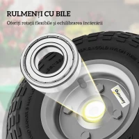 Outsunny Set de 2 anvelope pneumatice de schimb, cu alezaj de 16 mm pentru cărucior de grădină, roabă și cărucior de transport(m-5)