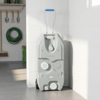 Outsunny Réservoir d'eau sur roues pour camping bidon d'eau portable 40 L avec poignées tuyau robinet 37 x 23 x 80 cm gris(m-2)