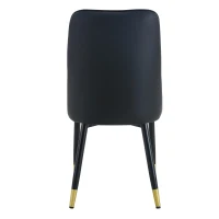 Lot de 2 chaises de salle à manger modernes, assise rembourrée, embouts antidérapants, 43x41.5x89 cm, Blanc+Noir(m-12)