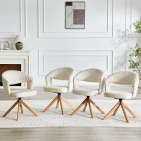 Lot de 2 chaises pivotantes rétro-luxe, patins feutre antidérapants, rotation 360° silencieuse, 47x47.5x81.5 cm, Couleur naturelle(m-4)