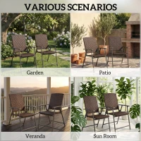Outsunny Set of Two Folding Rattan Seat Chairs - Brown(m-7)