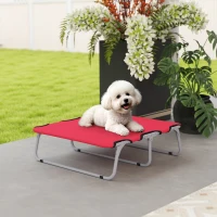 PawHut Brandina per Cani Piccoli Pieghevole per Interno ed Esterno, Metallo e Tessuto Oxford, 71x58x20 cm, Rosso(m-9)