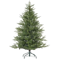 HOMCOM Kerstboom 150 cm, realistisch uiterlijk, snel op te zetten, inclusief standaard, brandveilig kunststof(m-1)