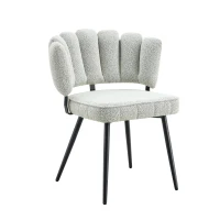 Lot de 2 chaises de salle à manger, mousse haute densité, patins antidérapants, 60x48x80 cm, Noir+Gris clair(m-7)