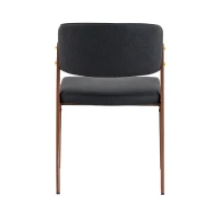 Chaise de salle à manger moderne rembourrée, design épuré, dossier ergonomique, 51x49x78 cm, Noir(m-10)