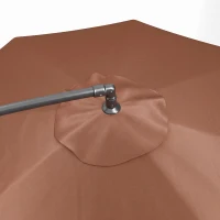 Outsunny 3 m Overhanging Cantilever Parasol, with Cross Base - Coffee(m-12)