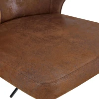 Lot de 2 tabourets de bar avec dossier, réglables en hauteur et pivotants 360°, 49.7x45x110 cm, Marron(m-8)