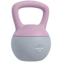 SPORTNOW 8KG Soft Kettlebell, Kettlebell with Non-Slip Handle for Home Gym, Weight Lifting, Strength Training, Purple/Grey(m-1)