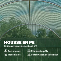 Outsunny Serre de Jardin Tunnel 8 m² 4L x 2l x 1,9H m Acier galvanisé renforcé diamètre 2,4 cm + PE fenêtres Porte Vert(m-4)