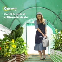 Outsunny Serra a Tunnel 3x2 m con Rete Ombreggiante Extra, Finestre e Ingresso a Zip, in PE e Acciaio, Verde(m-9)
