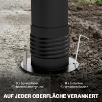 Outsunny Pergola 3x3 m Waterafstotend Zonnescherm met Verstelbare Gordijnen, Vrijstaand(m-7)