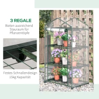 Outsunny Kas met Planken, Winterbestendige Foliekas voor Balkon 69 x 49 x 125 cm Transparant(m-6)