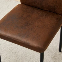 Lot de 4 chaises de salle à manger, style léger-luxe, patins antidérapants, 43x42.6x93 cm, Marron+Noir(m-7)