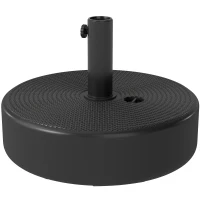 Outsunny Pied de parasol, socle parasol extérieur Remplissable jusqu'à 19 kg avec Sable ou 15 kg avec Eau, Ø 45 x 30,5 cm, noir(m-12)