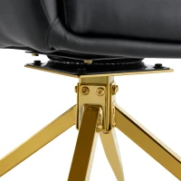 Chaise pivotante de salle, manger style luxe léger européen, lot de 2, patins antidérapants, 55x50x85 cm, Noir+Or(m-8)