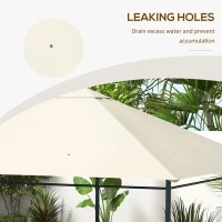 Outsunny 3 x 4m Gazebo Canopy Replacement Cover, Gazebo Roof Replacement (TOP COVER ONLY), Cream White(m-7)