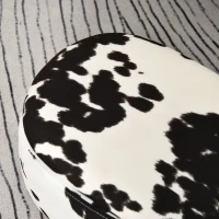 HOMCOM dierenkruk voor kinderen, kinderkruk met opbergruimte, gestoffeerde kruk, zitbank met dierenmotief, voor kinderkamers, varken voetenbank, zwart + wit, 62 x 35 x 36 cm | Aosom.de(m-9)
