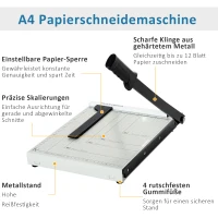 HOMCOM Papiersnijmachine tot A4 papiersnijder metaal wit(m-5)