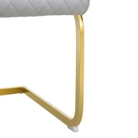 Chaise de salle à manger matelassée motif losange, dossier haut ergonomique, lot de 2, 43x63x100 cm, Gris clair(m-9)