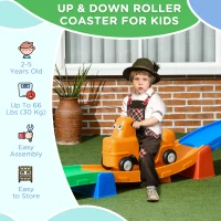 AIYAPLAY 3(m) Four-Piece Ride on Kids Roller Coaster w/ Non-Slip Steps, for Ages 2-5 Years - Multicoloured(m-7)