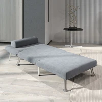 HOMCOM Adjustable Back Futon Sofa Chair - Grey(m-8)