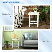 Outsunny Square Coffee Table, HDPE Tabletop and Frame for Porch, Garden, Side Table, 38 x 38 x 46 cm, White(m-5)
