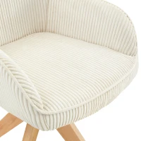 Lot de 2 chaises de salle à manger pivotantes style rétro luxueux, piètement quatre pieds en bois massif, 56,00x44,00x84,00 cm, Couleur naturelle(m-7)
