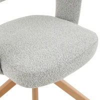 Lot de 2 chaises pivotantes rétro-luxe, patins feutre antidérapants, rotation 360° silencieuse, 47x47.5x81.5 cm, Couleur naturelle(m-5)