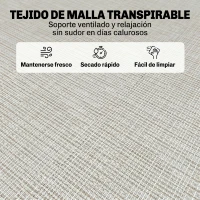 Outsunny Tumbona Plegable, Tumbona Jardín Exterior Reclinable 4 Posiciones con Reposacabezas y Marco de Acero, Carga 120 kg, para Terraza, Piscina, Playa, 189x58x30 cm, Crema(m-5)