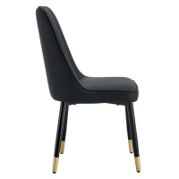 Lot de 2 chaises de salle à manger modernes, assise rembourrée, embouts antidérapants, 43x41.5x89 cm, Noir(m-11)