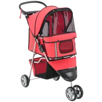 PawHut hondenwagen hondenbuggy honden pet stroller buggy 4 kleuren 3/4 wielen(m-11)