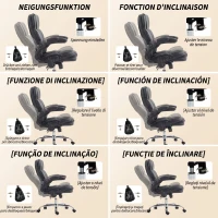 HOMCOM Fotoliu de birou cu masaj în 4 puncte, funcție de încălzire și brațe rabatabile, negru(m-8)