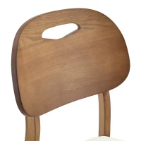 Lot de 2 chaises de salle à manger modernes, poignée de transport et assise rembourrée, facile à nettoyer, 50x44x88 cm, Blanc(m-5)