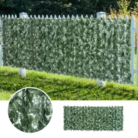 Outsunny Kunsthaag wanddecoratie privacyhaag planten haag donkergroen(m-7)