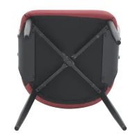 Lot de 2 chaises de salle à manger style mid-century, design tonneau, haute densité ergonomique, 46.5x48x77.3 cm, Rouge(m-9)