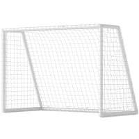 SPORTNOW But de football cage de foot but d'entrainement en PVC - piquets inclus - dim. 180L x 92l x 124H cm blanc(m-12)