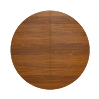 Table ronde 107 cm de diamètre, design industriel élégant, pour 2–4 personnes, 107x107x75 cm, Noyer(m-5)