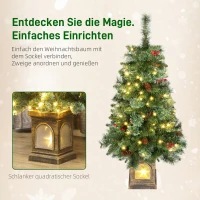HOMCOM Kunstkerstboom 120 cm met 100 LED's, 8 lichtmodi, 214 takpunten(m-7)