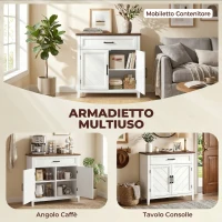 HOMCOM Credenza Moderna Rustico con Ripiano Regolabile, Spazio Contenitore e 2 Ante.(m-4)