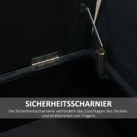 HOMCOM luxe bank gestoffeerde bank met opbergruimte armleuningen bank fluweelzacht polyester rubber hout zwart 107 x 42 x 65 cm(m-7)