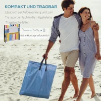 Outsunny 2-Delige Set Strandmat, Verstelbaar, Opvouwbaar, 124L x 53B x 37-50H cm, Meerkleurig(m-5)