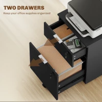 HOMCOM Two-Drawer Lockable Filing Cabinet - Black(m-4)