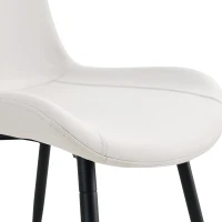Lot de 4 chaises de salle à manger en similicuir, design moderne, embouts antidérapants, 50x47x83 cm, Blanc+Noir(m-10)