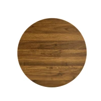 Table d'appoint ronde, style mid-century, pieds antidérapants, usage multifonction, 60x60x72 cm, Noyer(m-7)